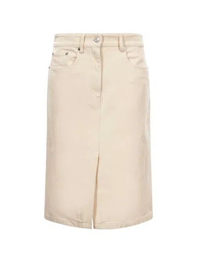 A.p.c. Denim Split Skirt In Pink