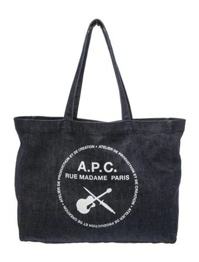 Pre-owned A.p.c. Denim Tote In Blue