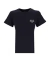 Apc A.p.c. Women Organic Cotton T-shirt With Logo Embroidery In Blue