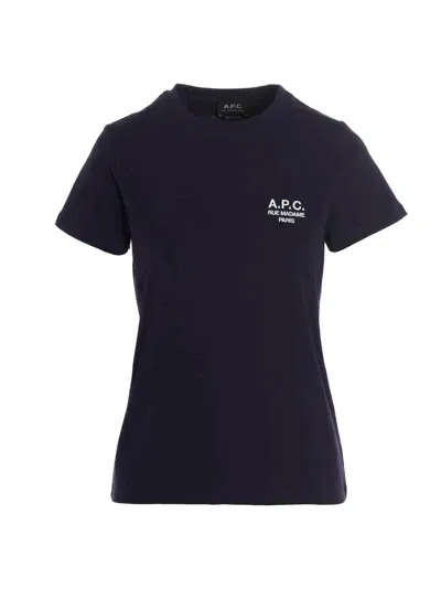 Apc A.p.c. Women Organic Cotton T-shirt With Logo Embroidery In Black