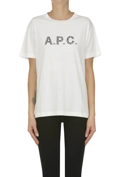 Apc Designer Logo T-shirt In White