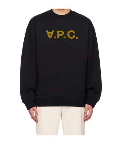 APC DEVORÉ EFFECT LOGO-PRINT ROUND NECK SWEATSHIRT