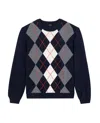 Apc A.p.c. Diamond Pattern Crewneck Sweater In Blue