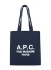 Apc A.p.c. Navy Blue Canvas Lou Rue Madame Shopping Bag In Blue