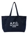 Apc Navy Blue Canvas Diane Rue Madame Shopping Bag In Azul