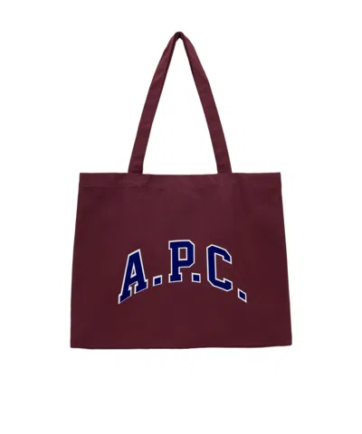Apc Burgundy Shopping Diane University Tote In Gac Burgundy