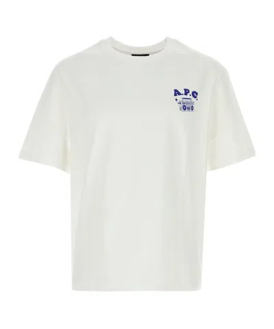 Apc Disco Logo Printed Crewneck T-shirt In White