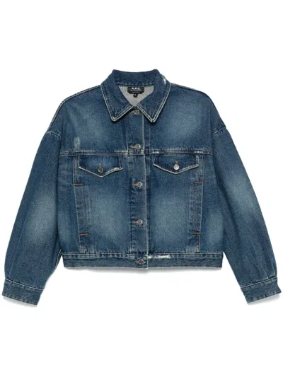 Apc A.p.c. Cally Denim Short Jacket In Blue