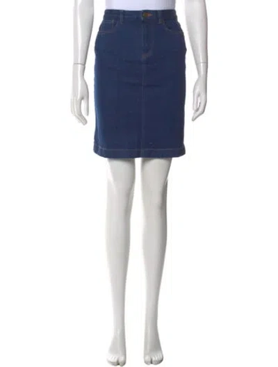 Pre-owned Apc Distressed Accents Mini Skirt In Blue