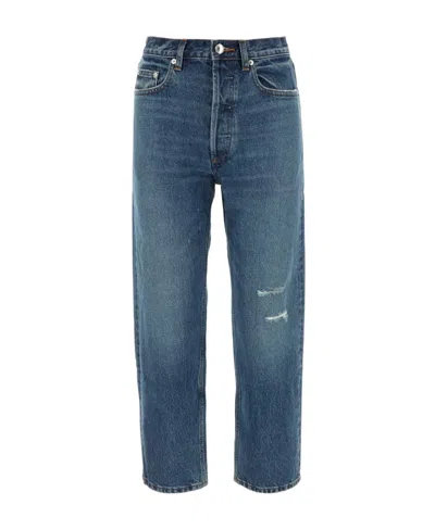 Apc Distressed-effect Cropped Jeans In Blue