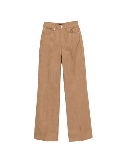 Apc Domino Wide-leg Jeans In Brown