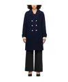 Apc Double-breasted Coat In Black