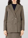 Apc Double-breasted Long Sleeve Top Front Pockets In Brown