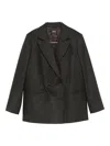 Apc Double-breasted Wool Blazer In Brown