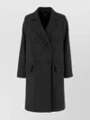 Apc Double-breasted Wool Blend Coat Featuring Vent In Gray