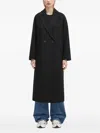 Apc Double-breasted Wool Coat In Black