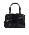 Apc Virginie Black Shoulder Bag With Removable Shoulder Strap And Front Logo In Leather Woman In Black