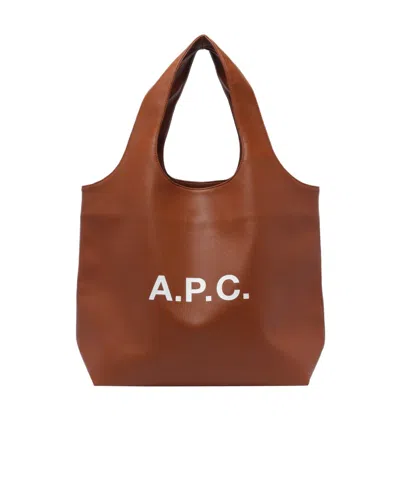 Apc Double Handle Shoulder Bag In Brown