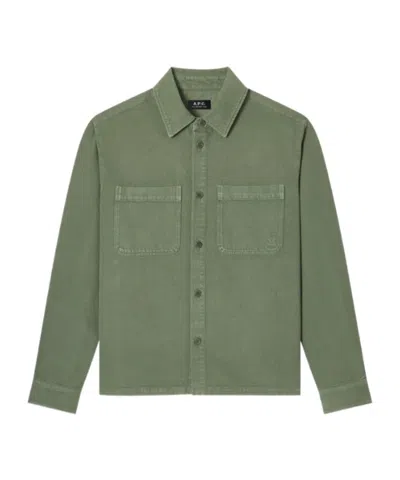 Apc Double-pocket Long-sleeve Shirt In Green