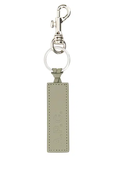 APC DOVE GREY LEATHER KEY RING