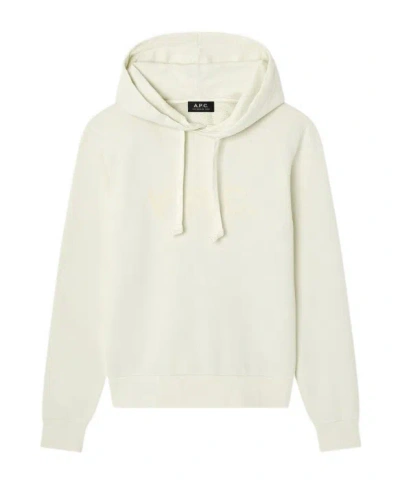 A.p.c. Drawstring Hooded Sweatshirt In White