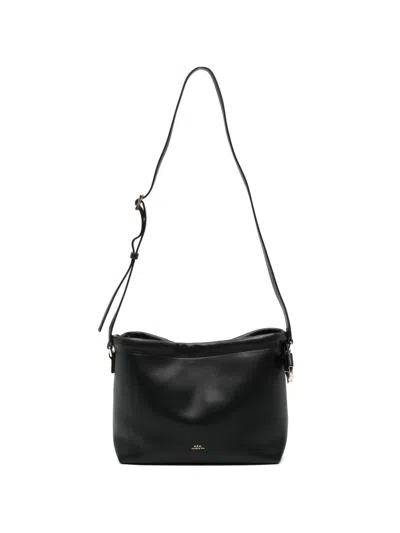 A.p.c. Drawstring Shoulder Bag In Black