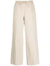 Apc Drawstring Straight-leg Trousers In Neutrals