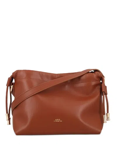 Apc Drawstring Tote Bag In Brown