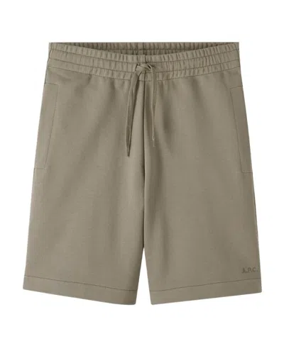 Apc Drawstring-waist Track Shorts In Gray