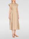 Apc A.p.c. Beige Midi Dress In Cotton