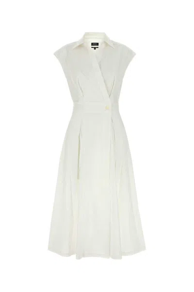 Apc Off-white New Drew Courte Minidress In Aag Chalk