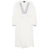 Apc Embroidered V-neck Cotton Midi Dress In White