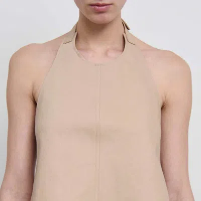 Apc Drill Backless Halter Top In Neutral