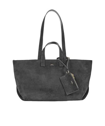 A.p.c. Drummer Tote Bag In Gray