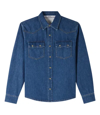 Apc Durol H Shirt In Ial - Stonewashed Indigo