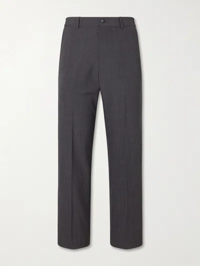 A.p.c. Dylan Straight-leg Wool-blend Grain De Poudre Trousers In Gray