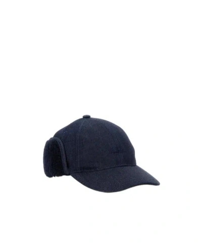 Apc Ear-flap Denim Cap In Blue