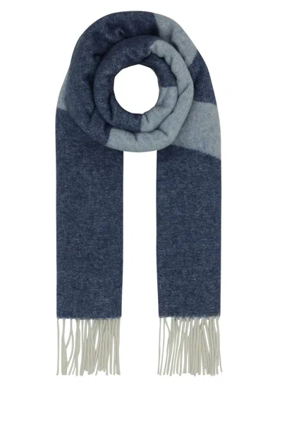 APC A.P.C. BLUE WOOL BLEND MALO SCARF