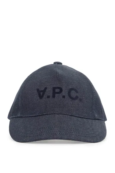 A.p.c. Eden Denim Baseball Cap For In Blue