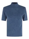 Apc Edie Short-sleeve Funnel-neck Sweater In Animal Print
