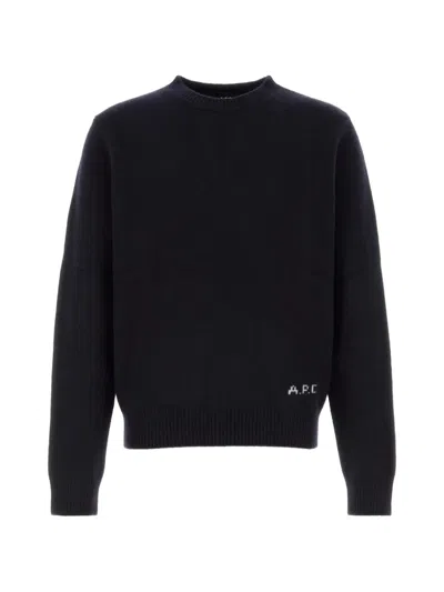 A.p.c. A. P.c. Edmond Logo-embroidered Sweater In Blue