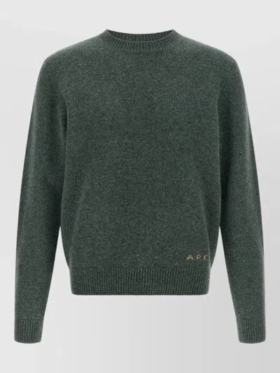 A.p.c. Edmond Sweater Fitted Cuffs Structured Hem In Gray