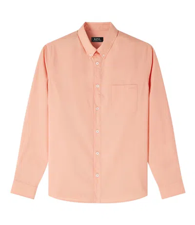 A.p.c. Edouard Logo Shirt In Ead - Peach