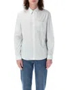 Apc A.p.c. Edouard Brodé Shirt In Pale Green Stripes