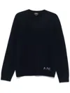 Apc A.p.c. 'edward' Sweater With Logo Inlay In Blue