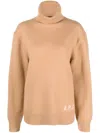 Apc Logo-print Virgin-wool Jumper In Braun