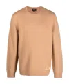 Apc Edward Logo-intarsia Wool Jumper In Nude