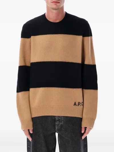 APC EDWARD STRIPE-DETAIL WOOL SWEATER
