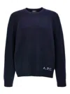 Apc A.p.c. 'edward' Sweater With Logo Inlay In Blue