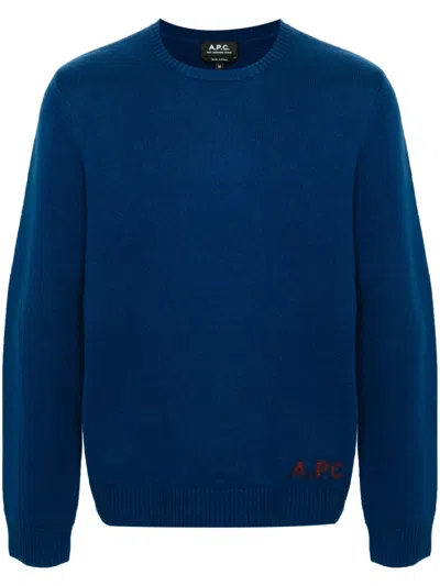 Apc Edward Sweater In Iah - Dark Blue
